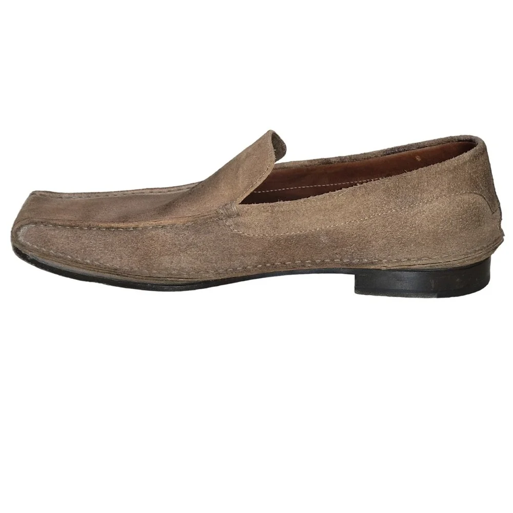 JOHN VARVATOS Men's Brown Leather Suede Loafers Shoes Size 11.5 M
